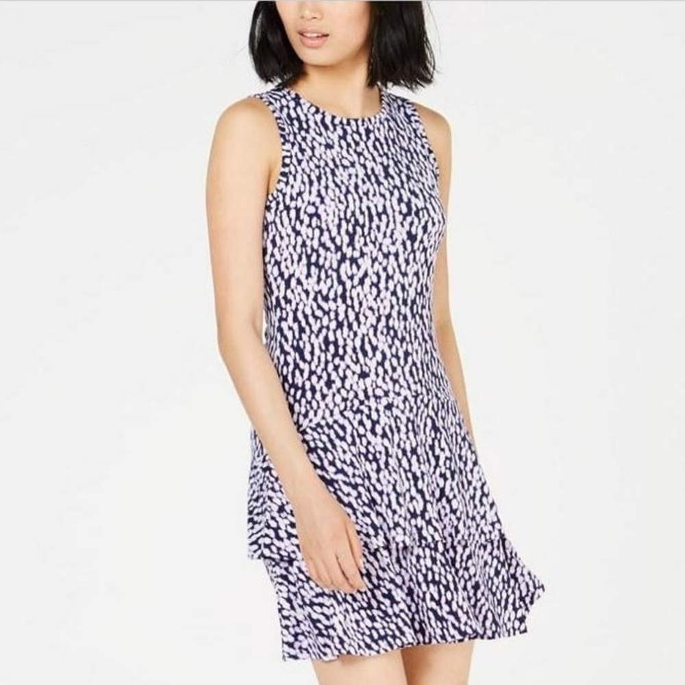 Michael Kors Purple Leopard Jersey Dress